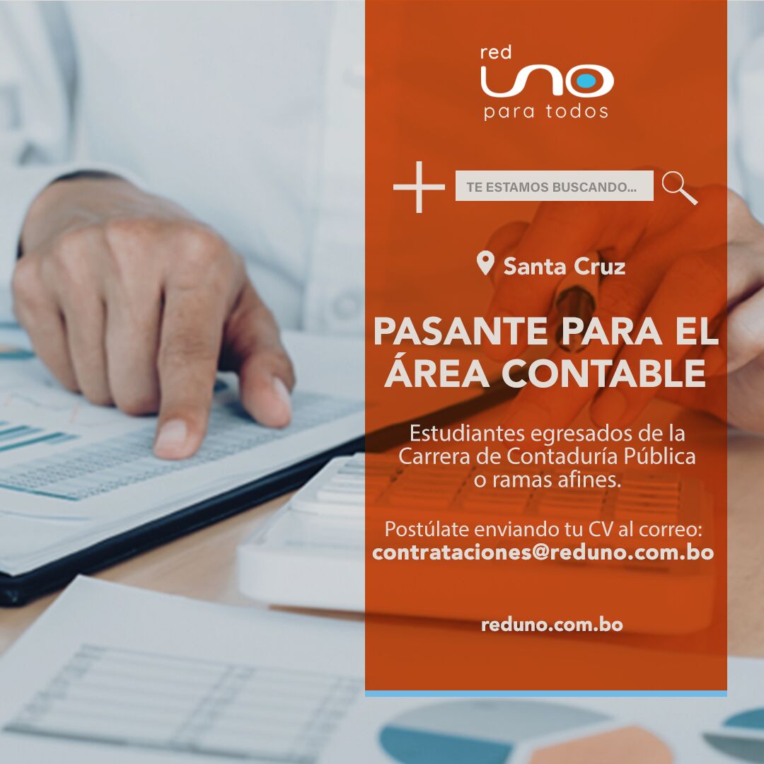 Pasante Para El Area Contable Trabajando Bolivia