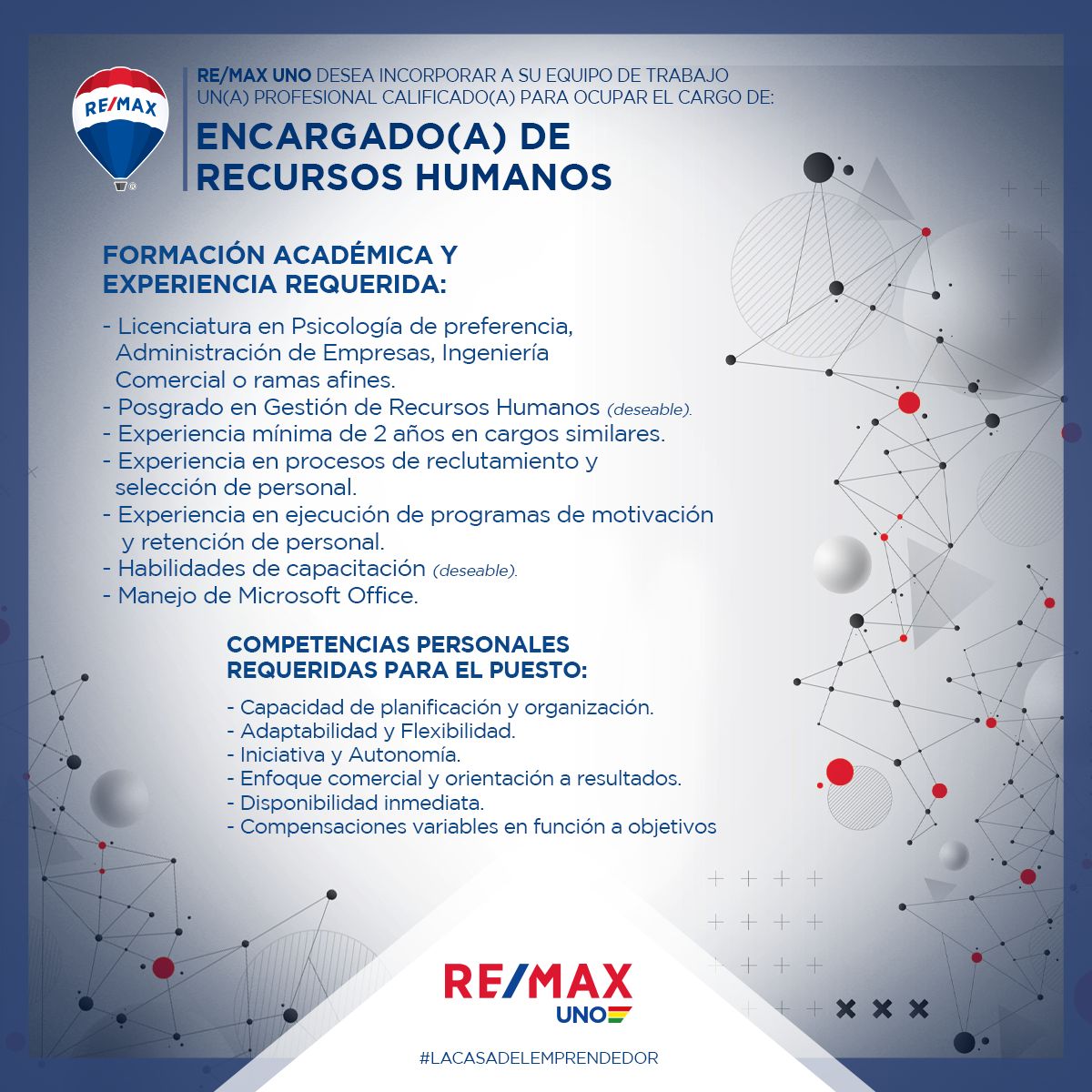 Encargado A De Recursos Humanos Trabajando Bolivia