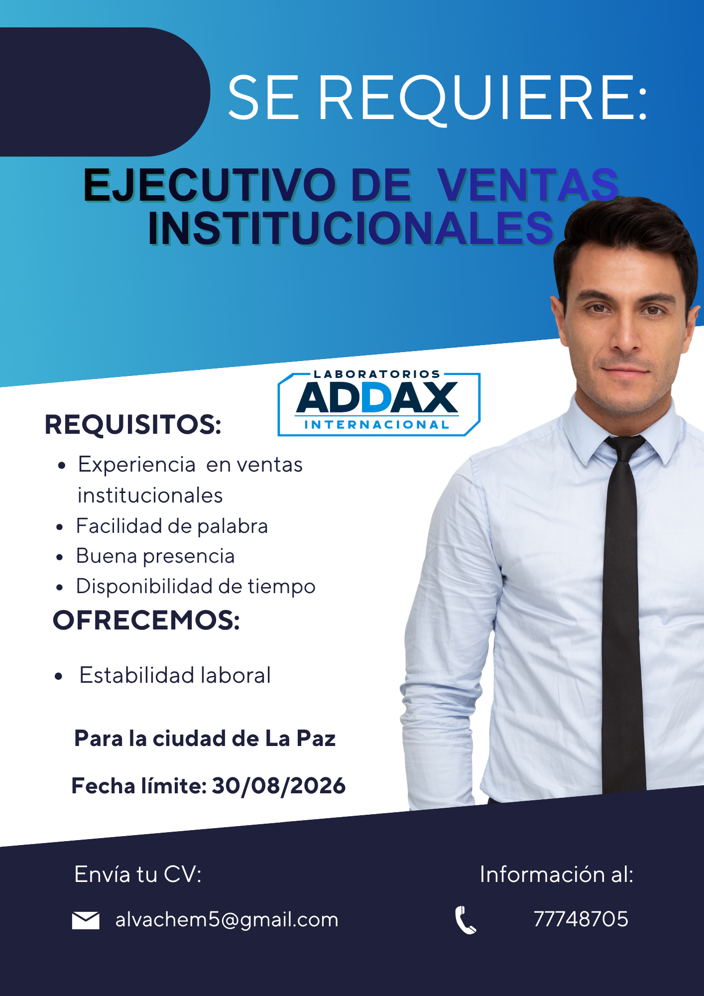 Se requiere personal para área de ventas