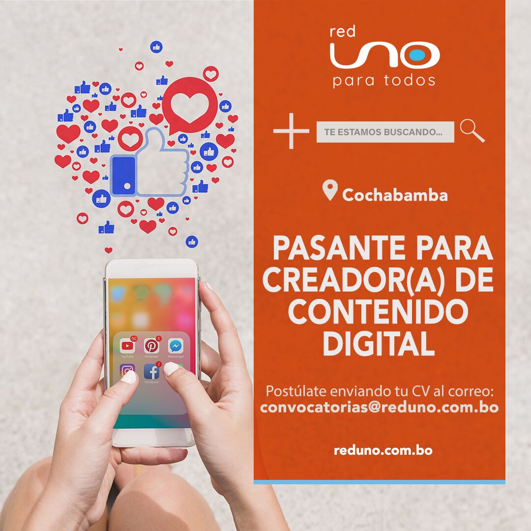 Pasante Para Creador De Contenido Digital Trabajando Bolivia 2777