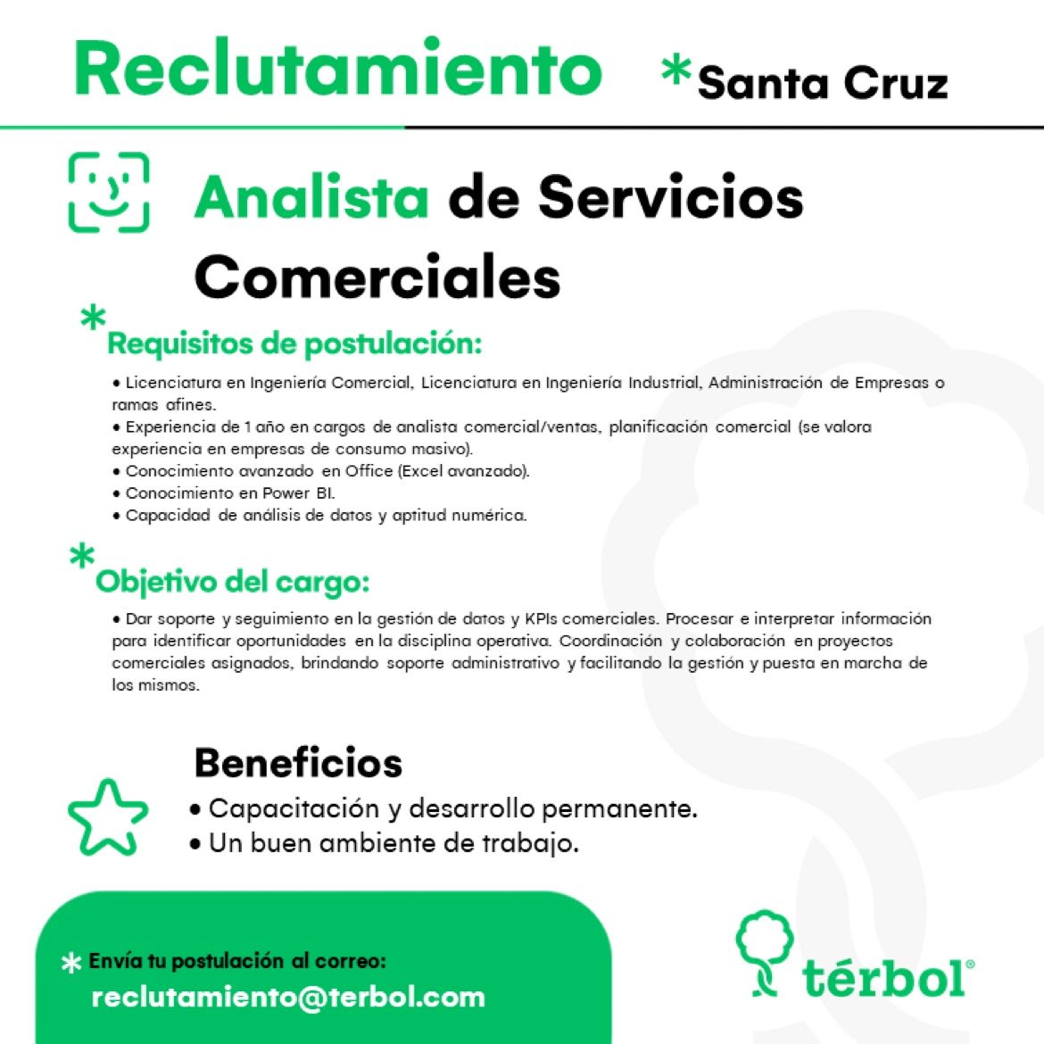 ANALISTA DE SERVICIOS COMERCIALES Trabajando Bolivia