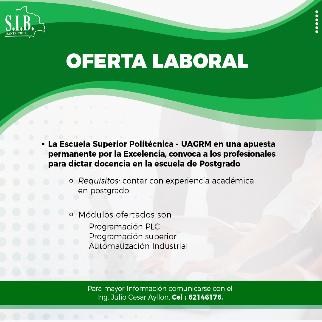 OFERTA LABORAL Trabajando Bolivia