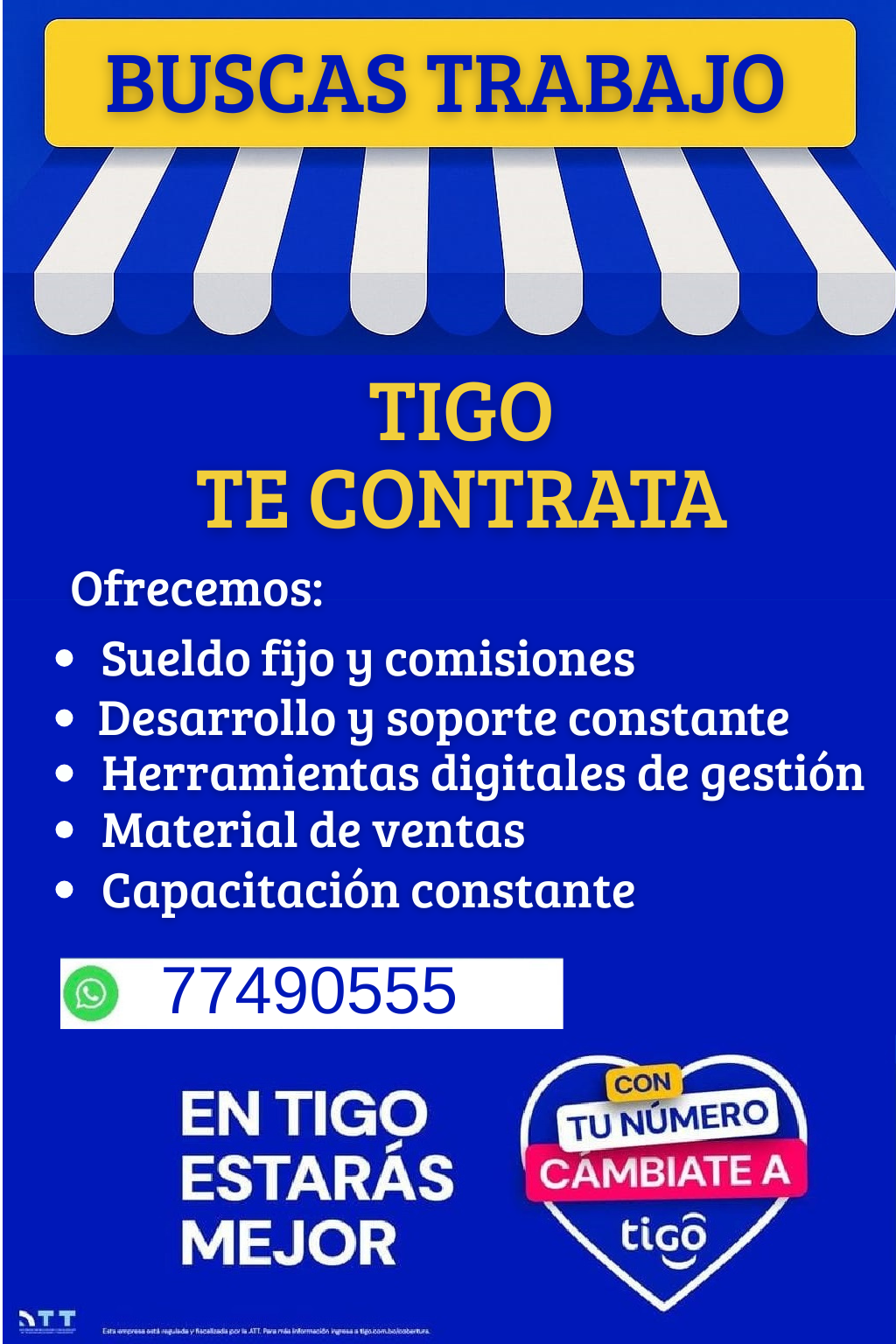 - SOCIOS COMERCIALES Empresa de telecomunicaciones - Cochabamba Personas con experiencia en ventas, proactivas y con buena comunicación. Ofrecemos: * ﻿﻿Sueldo fijo y comisiones * ﻿﻿Desarrollo y soporte constante * ﻿﻿Herramientas digitales de gestión * ﻿﻿Material de ventas * Capacitación constante 
