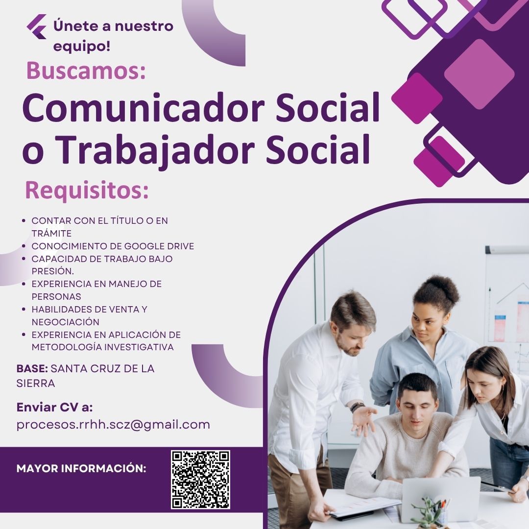 Lic.Trabajo Social o Comunicación Social