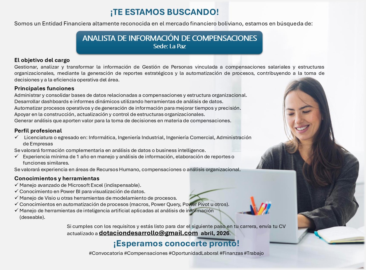 Postula al correo dotaciondesarrollo@gmail.com