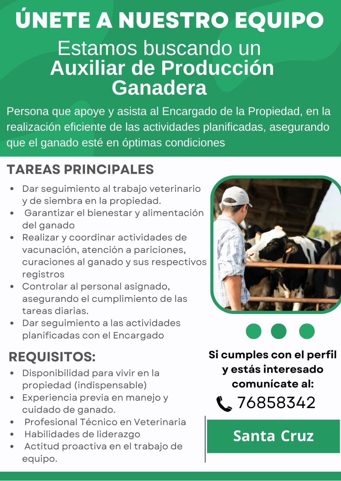 Auxiliar de Producción Ganadera